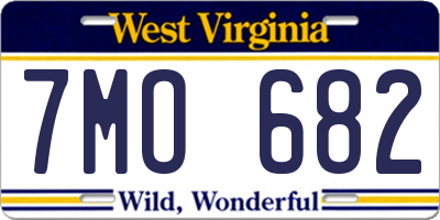 WV license plate 7MO682