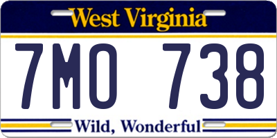 WV license plate 7MO738