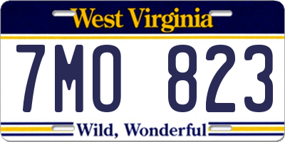 WV license plate 7MO823