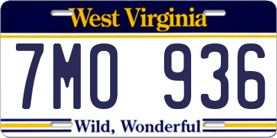 WV license plate 7MO936