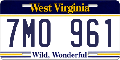 WV license plate 7MO961