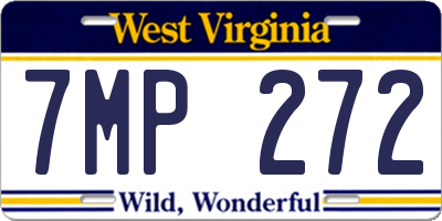 WV license plate 7MP272