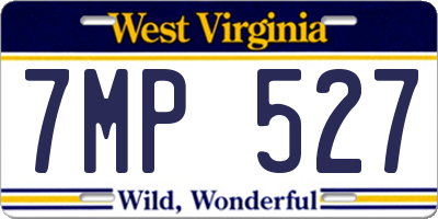 WV license plate 7MP527