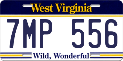 WV license plate 7MP556