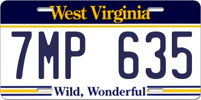WV license plate 7MP635