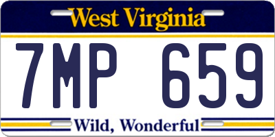 WV license plate 7MP659