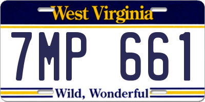 WV license plate 7MP661