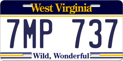 WV license plate 7MP737