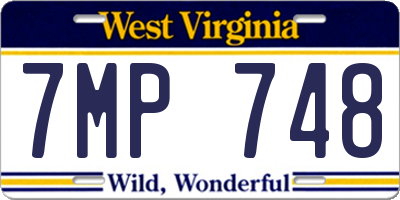 WV license plate 7MP748