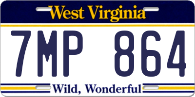 WV license plate 7MP864
