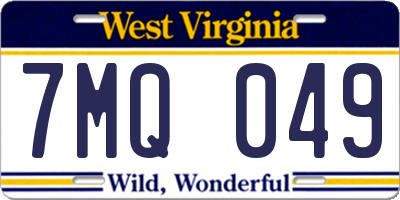 WV license plate 7MQ049