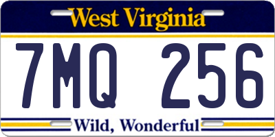 WV license plate 7MQ256