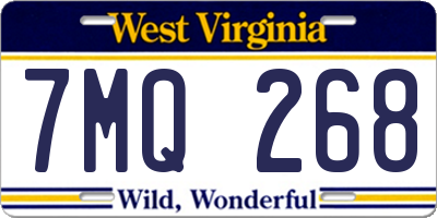 WV license plate 7MQ268