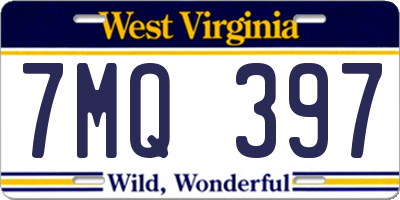 WV license plate 7MQ397