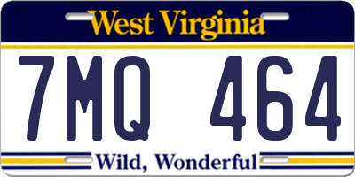 WV license plate 7MQ464