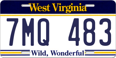 WV license plate 7MQ483