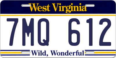 WV license plate 7MQ612