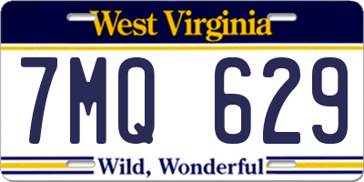 WV license plate 7MQ629