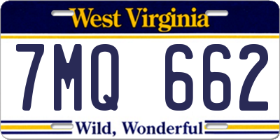 WV license plate 7MQ662