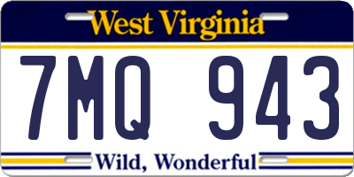 WV license plate 7MQ943