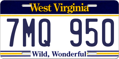 WV license plate 7MQ950