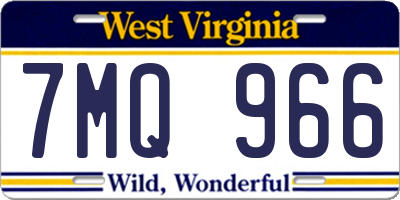 WV license plate 7MQ966