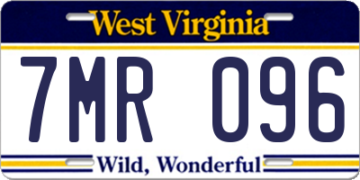 WV license plate 7MR096