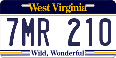 WV license plate 7MR210