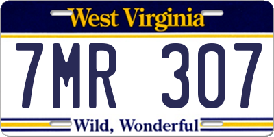 WV license plate 7MR307