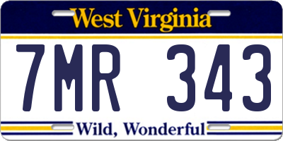 WV license plate 7MR343