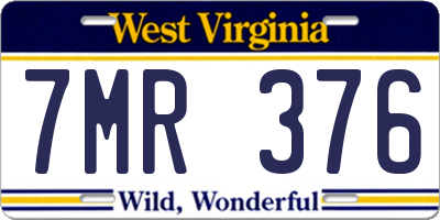 WV license plate 7MR376