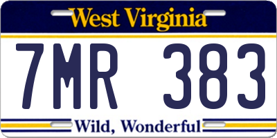 WV license plate 7MR383