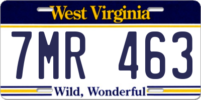 WV license plate 7MR463