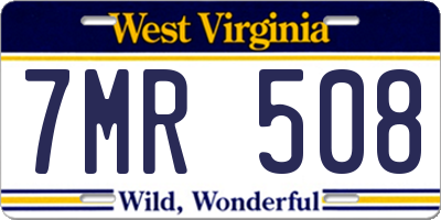 WV license plate 7MR508