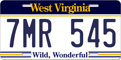 WV license plate 7MR545