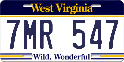 WV license plate 7MR547