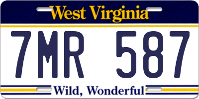 WV license plate 7MR587