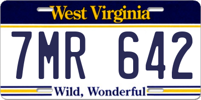 WV license plate 7MR642