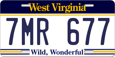 WV license plate 7MR677