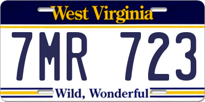 WV license plate 7MR723