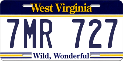WV license plate 7MR727