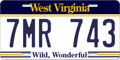 WV license plate 7MR743