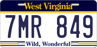 WV license plate 7MR849