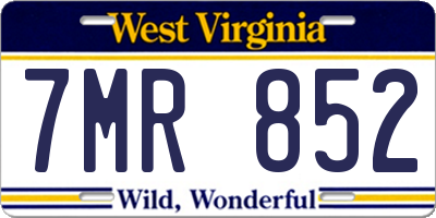 WV license plate 7MR852
