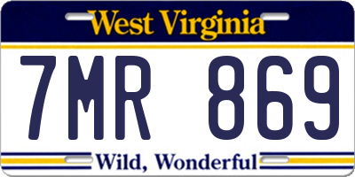 WV license plate 7MR869