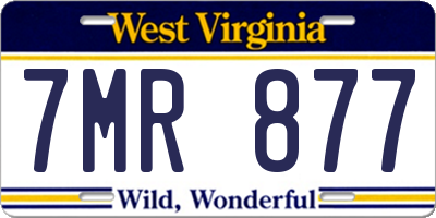 WV license plate 7MR877