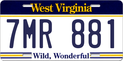 WV license plate 7MR881