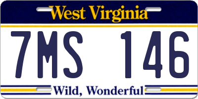 WV license plate 7MS146