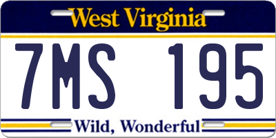 WV license plate 7MS195