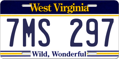 WV license plate 7MS297